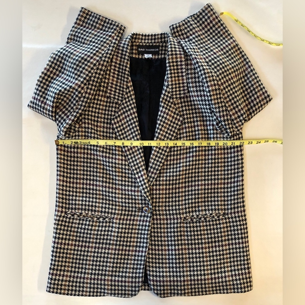 Vintage Houndstooth One-Button Boxy-Fit Sag Harbor Blazer (12) - Picture 9 of 16